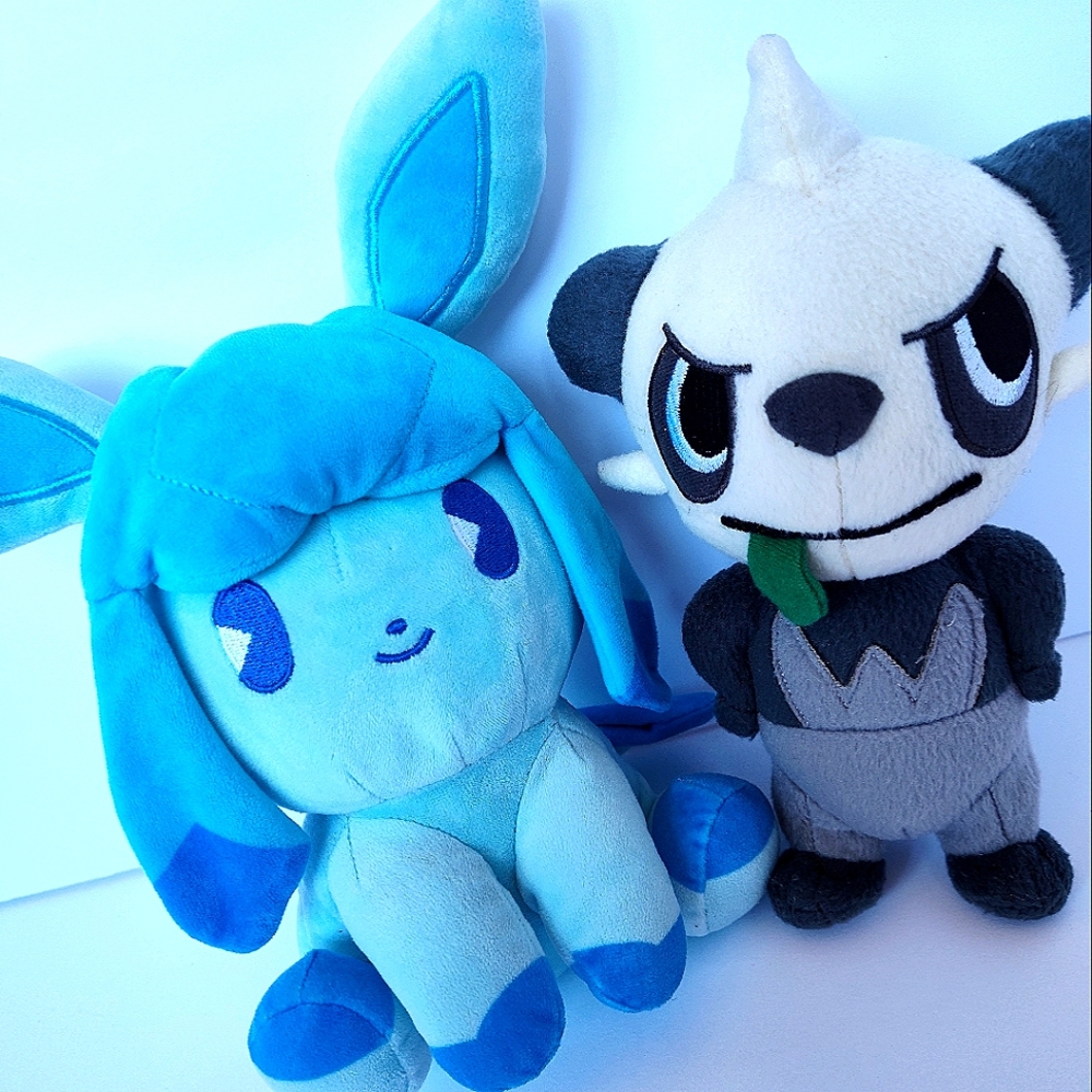 Pokemon Plush Lot- Two Piece- Glaceon and Pancham- High Quality